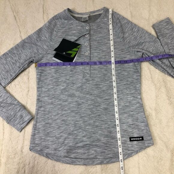 𝅺🆕 WOODS Kelsall Henley Long Sleeve Gray Mist - Picture 11 of 12